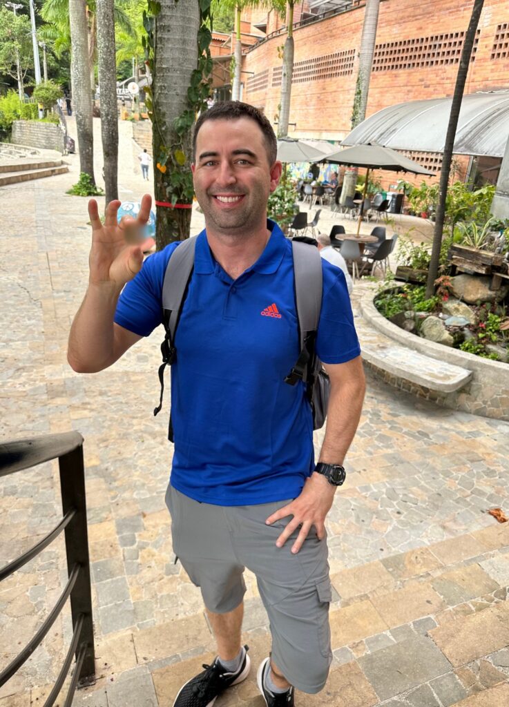 American expat, Eric James, at a shopping mall in Sabaneta, Colombia.