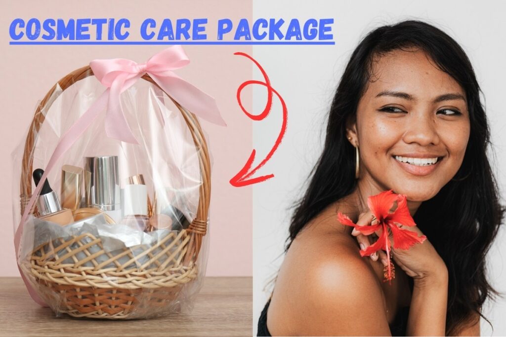 Cosmetics care package gift idea for Filipina girlfriend.