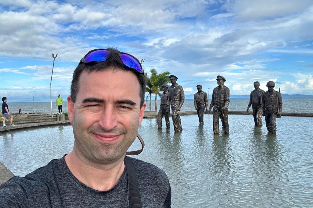 Me (Eric James) visiting the General Macarthur statue in Leyte, Philippines.