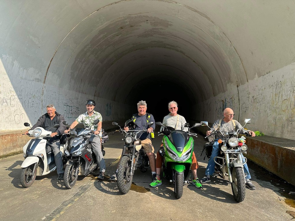 Hanging out with some expat buddies in Vietnam on a motorbike trip on the Ho Chi Minh road.