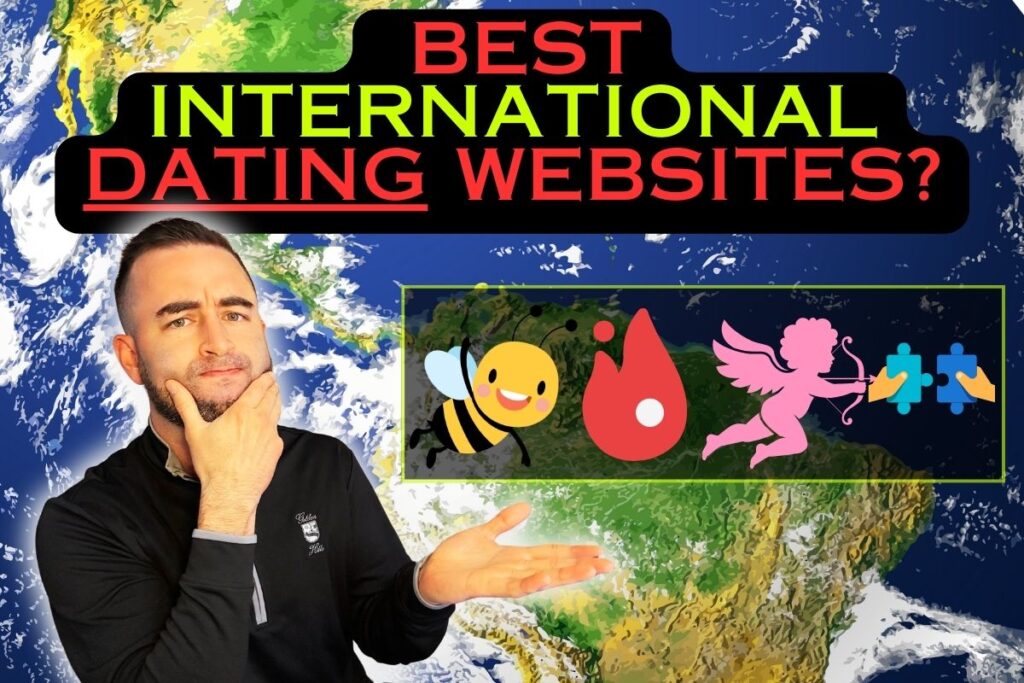 Best International Dating Apps and Websites. Picture of Eric James suggesting a variety of dating platforms, with a background of planet Earth.