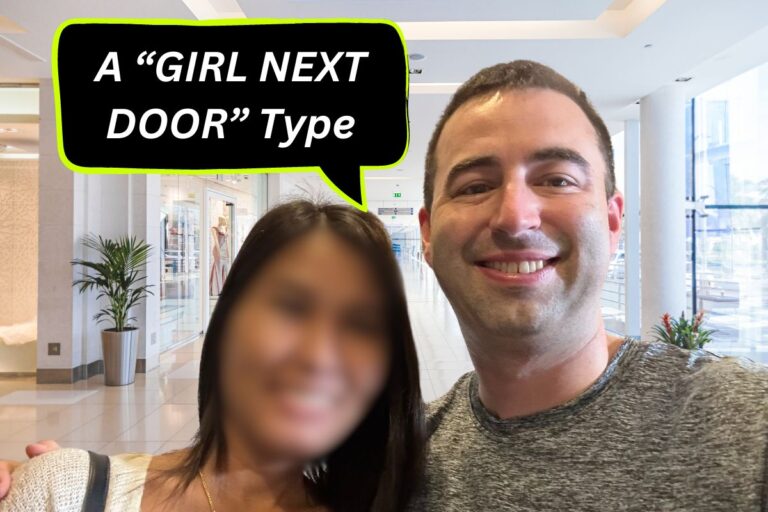 Featured image for blog article about finding a "Girl Next Door" Type. American man with hot Thai woman.