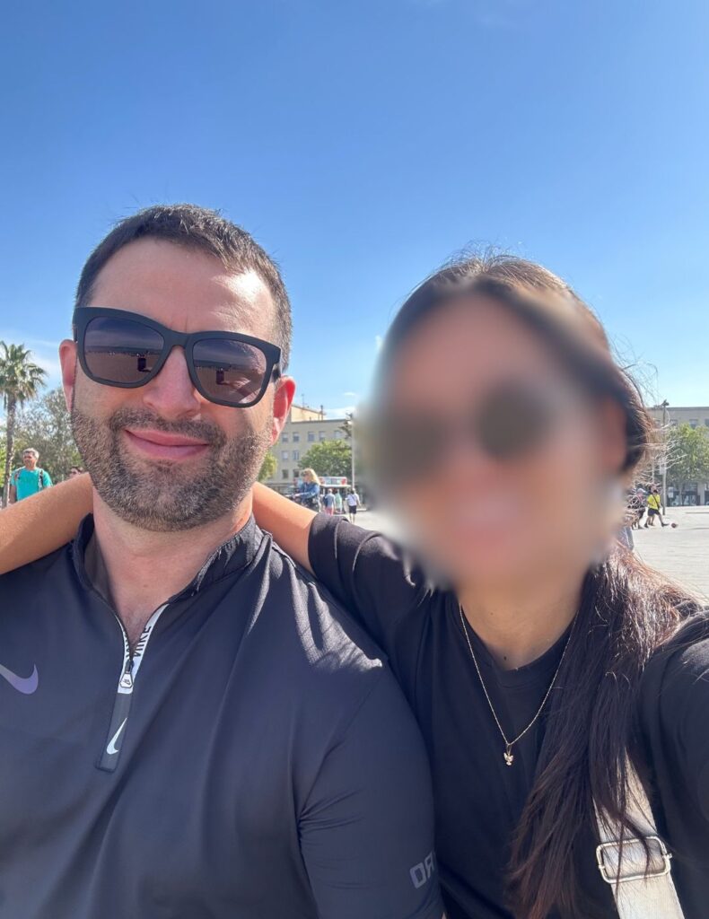 Colombian sugar baby with her American boyfriend on a vacation to Barcelona, Spain.