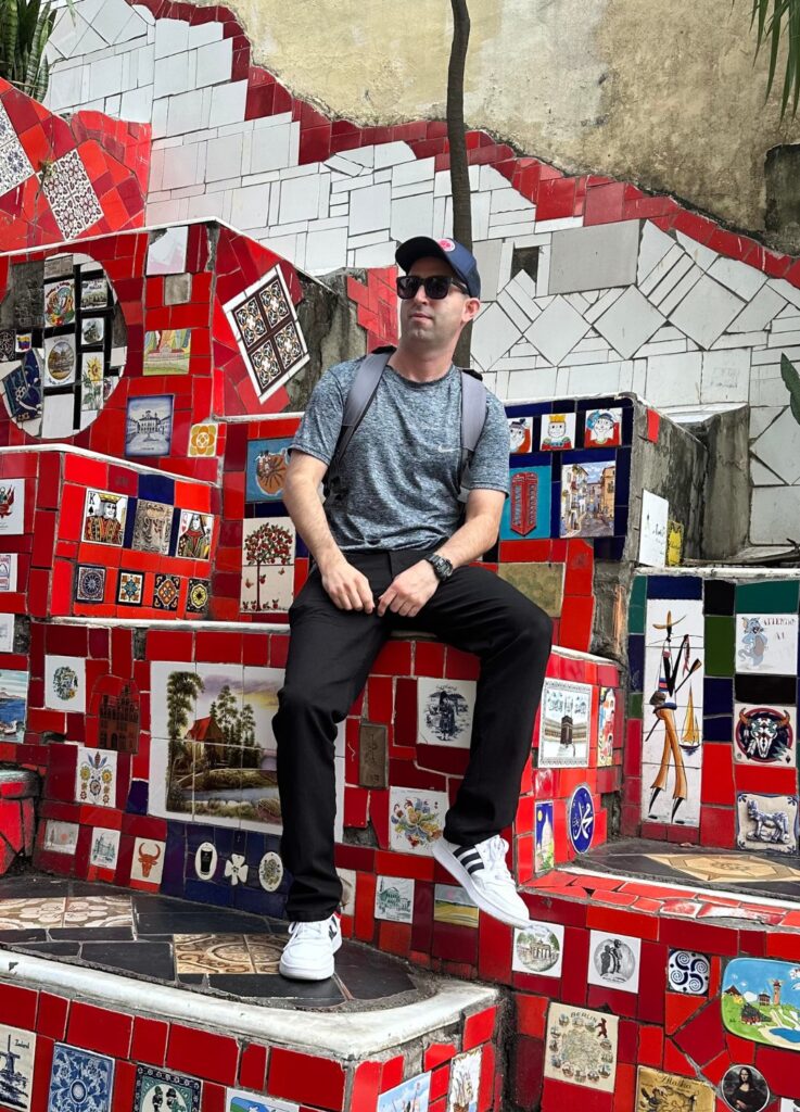 Eric James (me), visiting the Santa Teresa steps in Rio de Janeiro, Brazil.