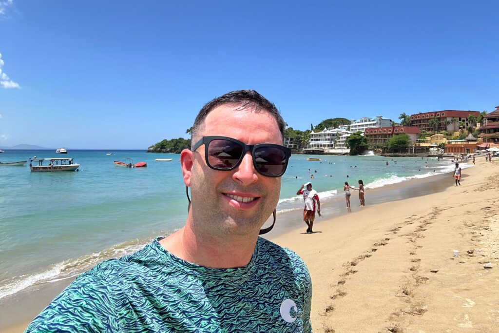 Eric standing on Sosua Beach.