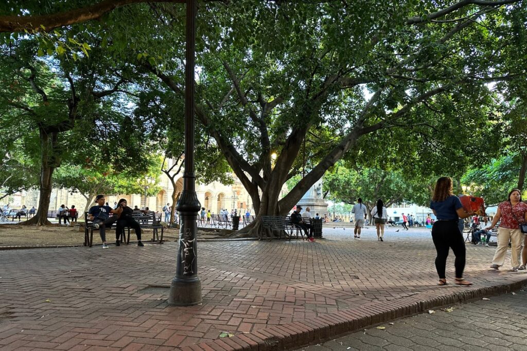 Parque Colon in Santo Domingo, Dominican Republic.