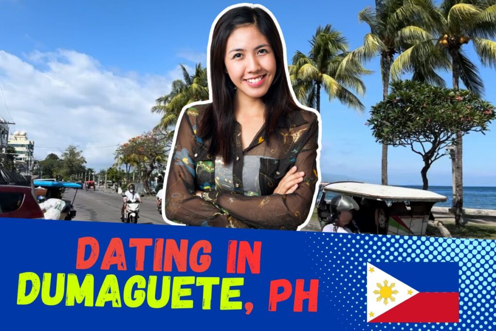 Featured image for dating in dumaguete guide. Filipino woman standing on the Rizal Boulevard.