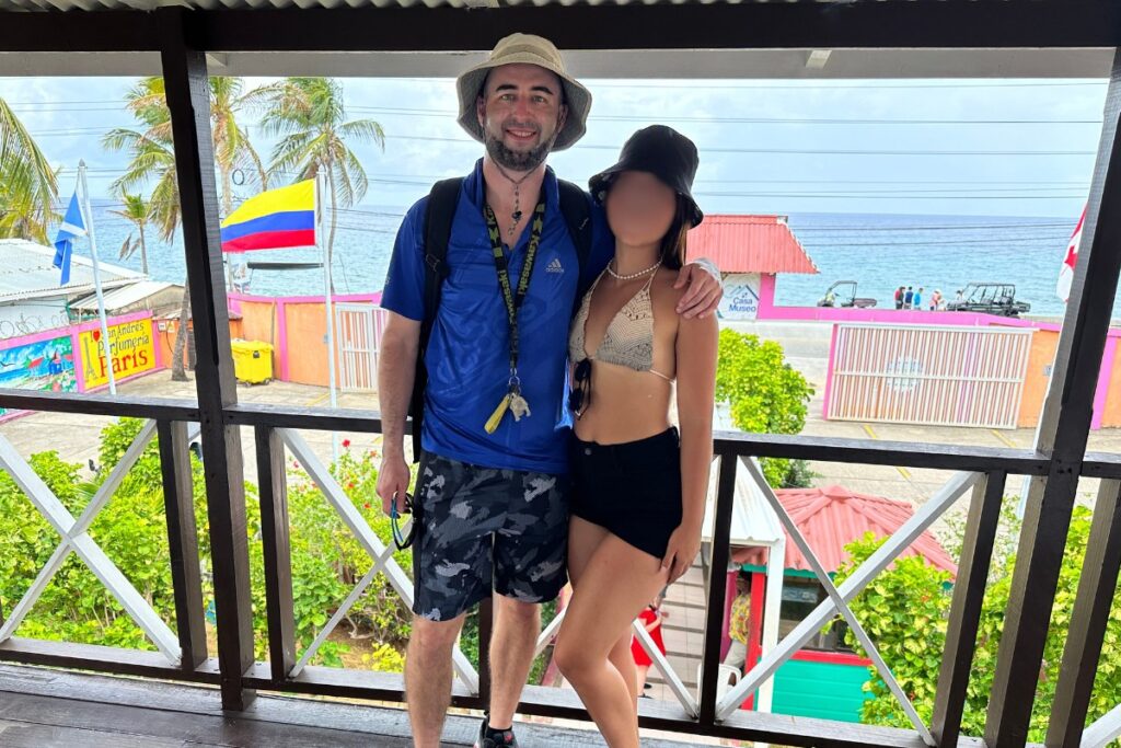 American expat with a pretty Colombian girlfriend in San Andres island, Colombia.