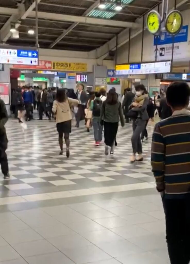 Subway metro train in Tokyo, Japan with beautiful Japanese women walking around. Good place to meet women.