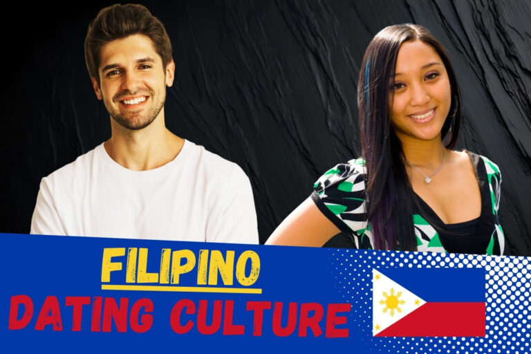 Featured image for blog post about Understanding Filipino Dating Culture for Western foreign men. Image is American man with beautiful Filipino woman, with flag of Philippines, and text "Filipino Dating Culture."