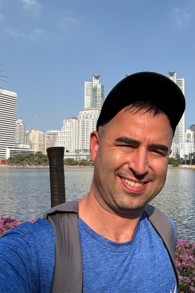 Selfie at Benchakitti Park in Bangkok, Thailand.